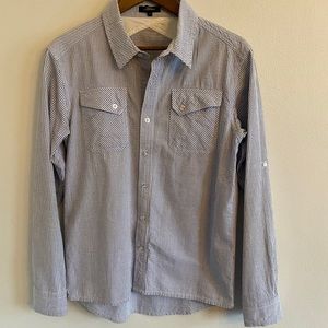 3aixteen Mens Button Down Seer Sucker Shirt MED